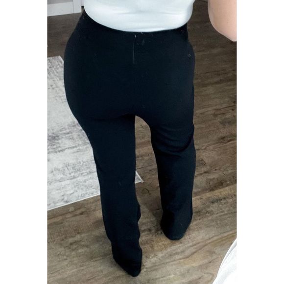 Azura Exchange  Black Exposed Seam Straight Leg Plus Size Pants - Picture 4 of 6